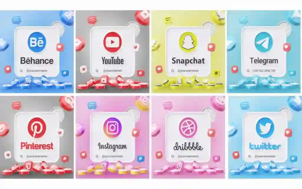 All Social Media Profiles 3D Mockups Free Download 1 All Social Media Profiles 3D Mockups Free Download