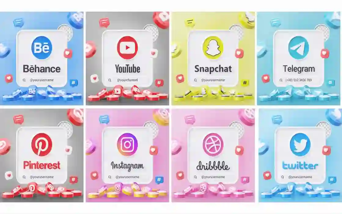 Home 18 All Social Media Profiles 3D Mockups Free Download