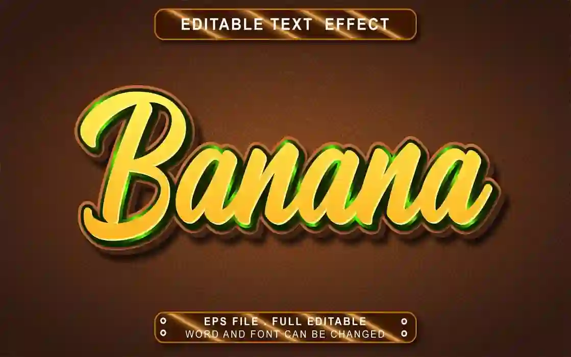 Home 26 3D Banana Text Effect Mockup Free Download