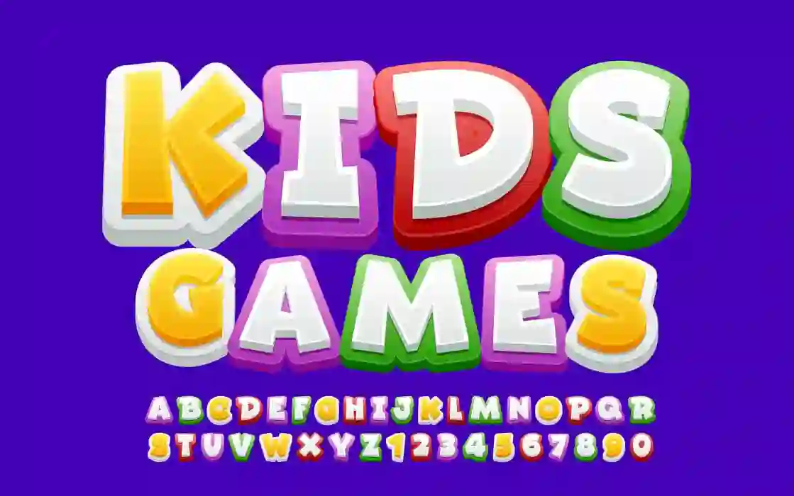 Home 26 Kids Games Playful Colorful Font Alphabet Letters Numbers