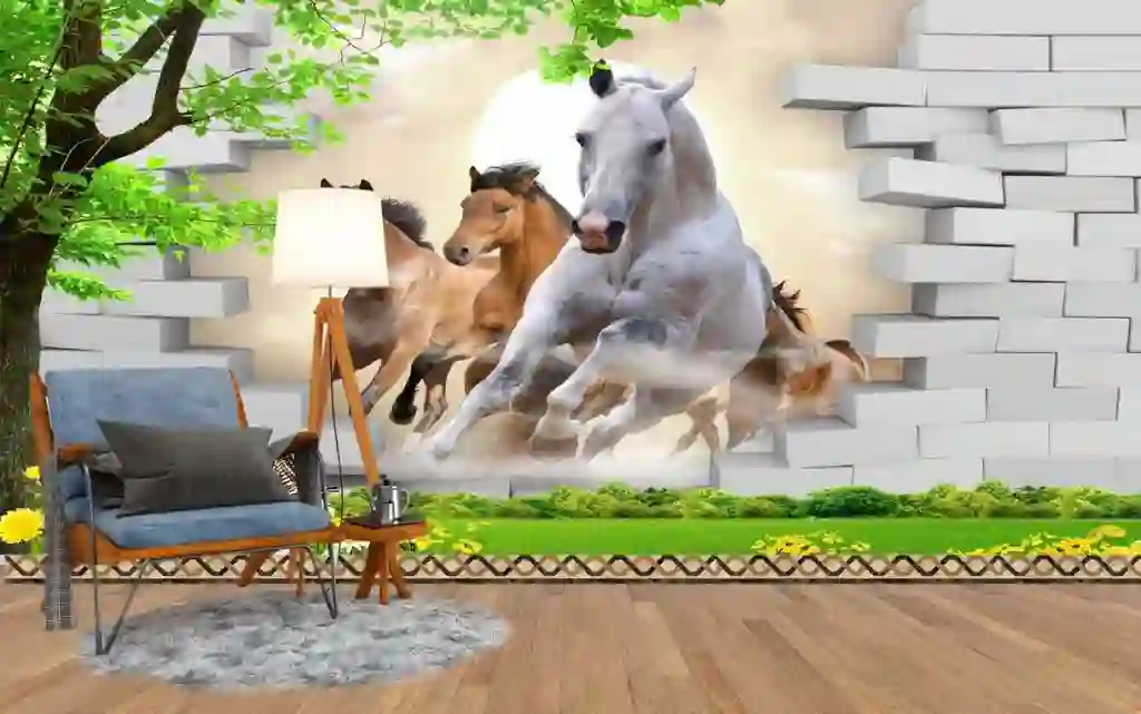 3D Beautiful Horse and Green Wallpaper Free Download 1 3D Beautiful Horse and Green Wallpaper Free Download