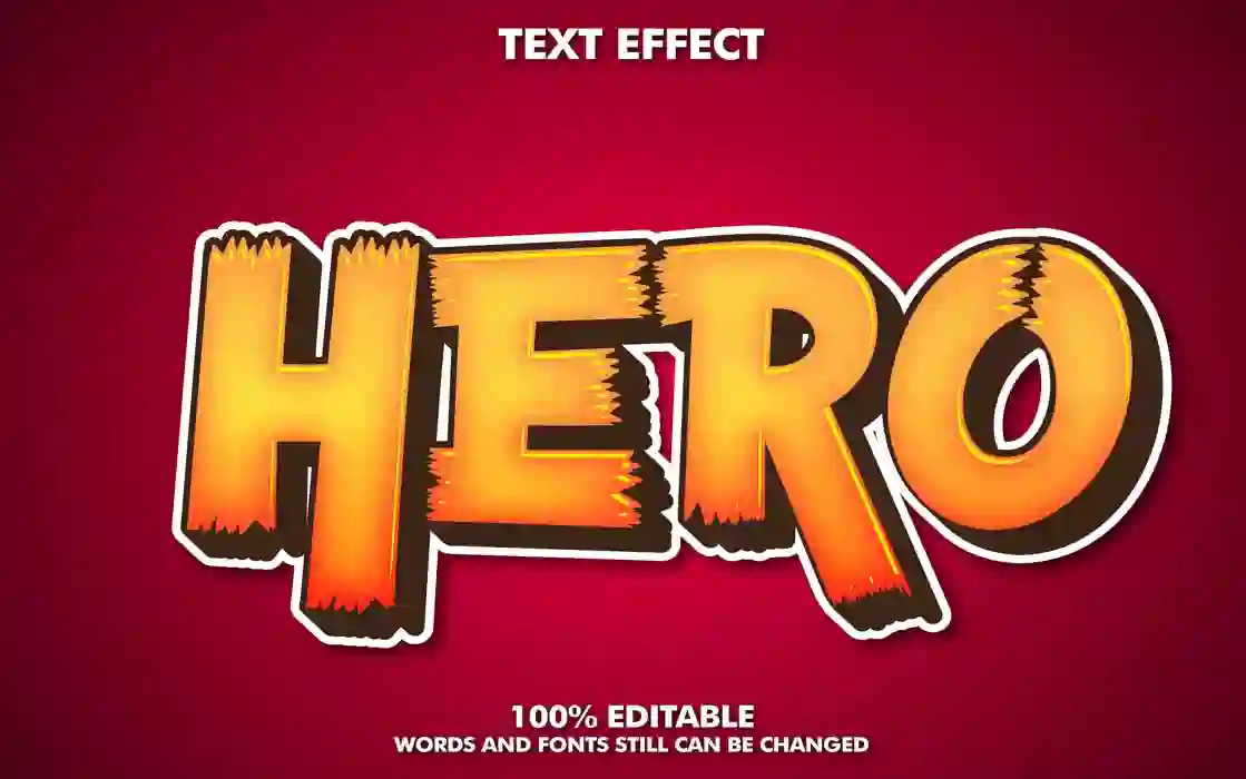 Home 25 Hero Sticker Label Editable Text Effect Free Download