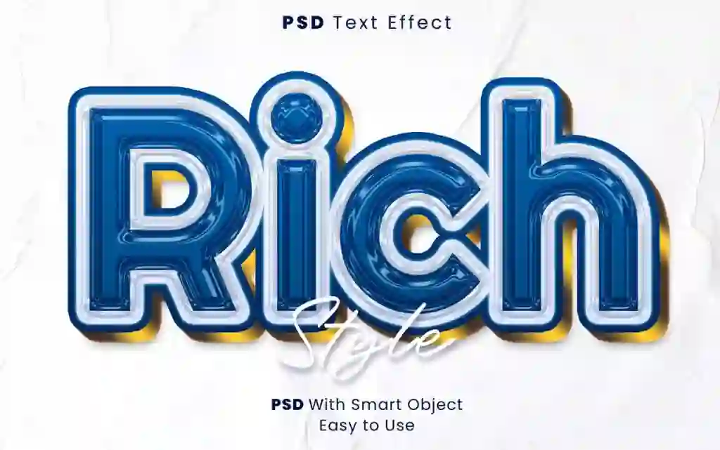 3d Rich Text Effect with Blue Gold Color Free Download 1 3d Rich Text Effect with Blue Gold Color Free Download