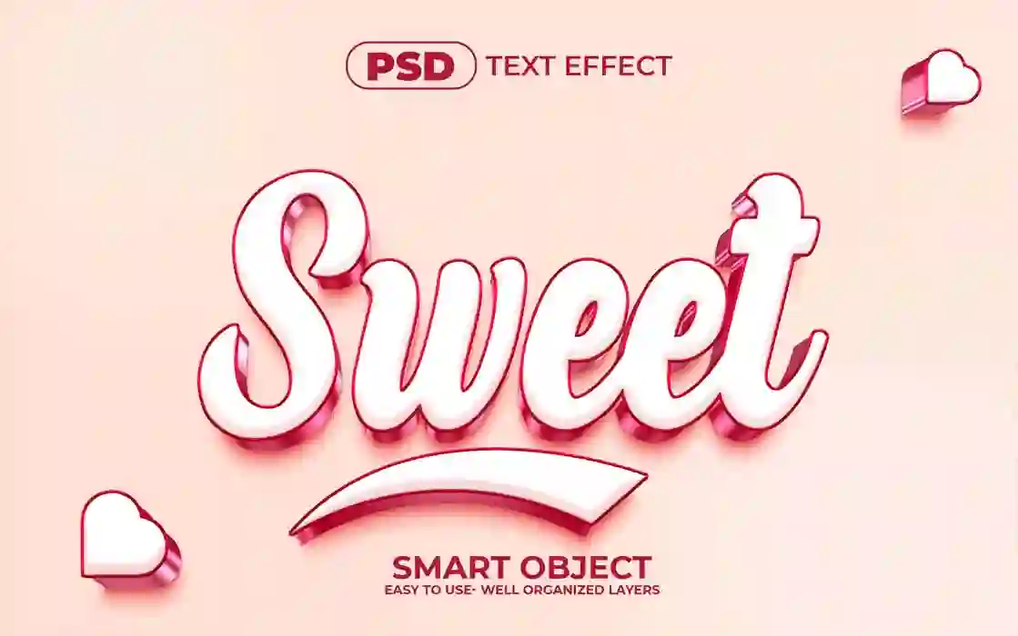 Home 27 3D Premium Sweet Editable Text Effect Mockup Free Download
