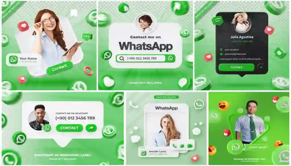 3D WhatsApp Profiles PSD Mockups Free Download 1 3D WhatsApp Profiles PSD Mockups Free Download