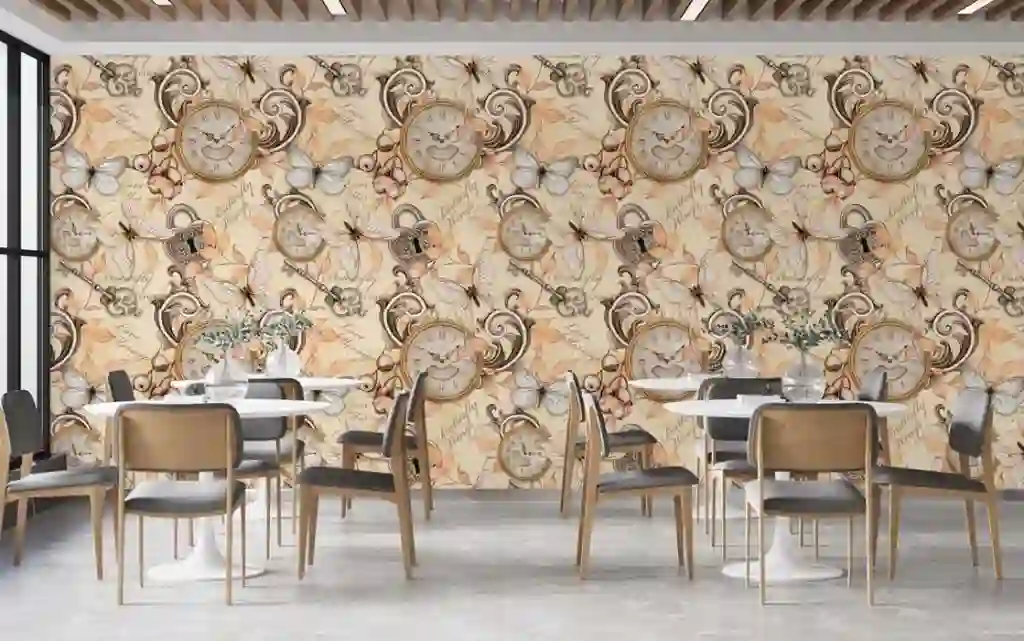 Watercolor Vintage Seamless Wallpaper for Restaurant 1 Watercolor Vintage Seamless Wallpaper for Restaurant