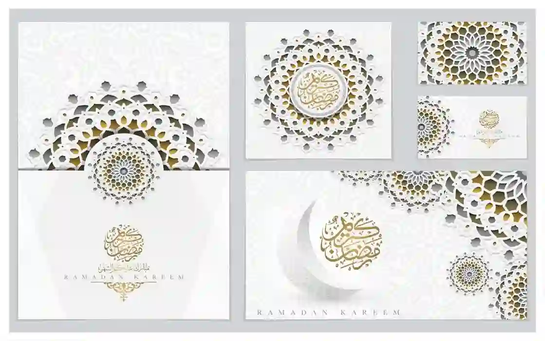 Home 18 Islamic Floral Pattern with Shiny Gold Arabic Calligraphy