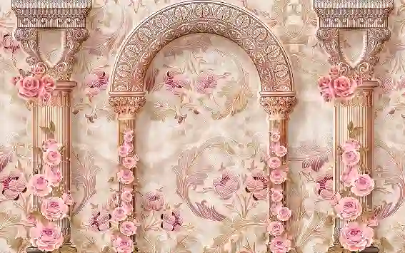 3d Floral Marble Pattern Columns Flex Wallpaper Free Download 2 3d Floral Marble Pattern Columns Flex Wallpaper Free Download