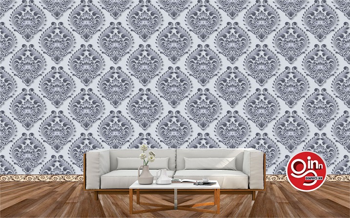 3D Damask Seamless Pattern Wall Decor wallpaper