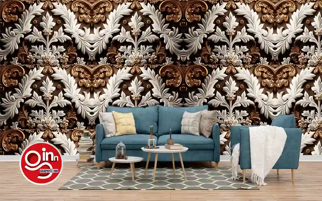 Luxury Golden and White Floral Seamless Ornament Decor Wallpaper Free Download 1 Luxury Golden and White Floral Seamless Ornament Decor Wallpaper Free Download