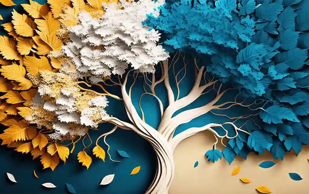 3d Colorful Tree with Leaves Abstraction Wallpaper for Interior Decor Free Download 2 3d Colorful Tree with Leaves Abstraction Wallpaper for Interior Decor Free Download