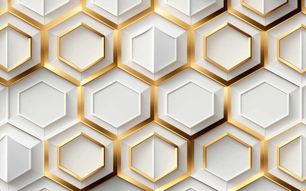 3d Golden Seamless Pattern Hexagon Geometric Interior Decor Free Download. 
