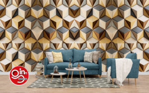 3D Golden Pattern Wall Decor Wallpaper Free Download