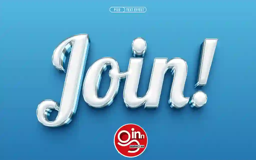 Home 26 3D Silver Blue Embossed Text Effect PSD Mockup Free Download.