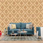 3D Golden Floral Pattern Palling Wallpaper Free Download
