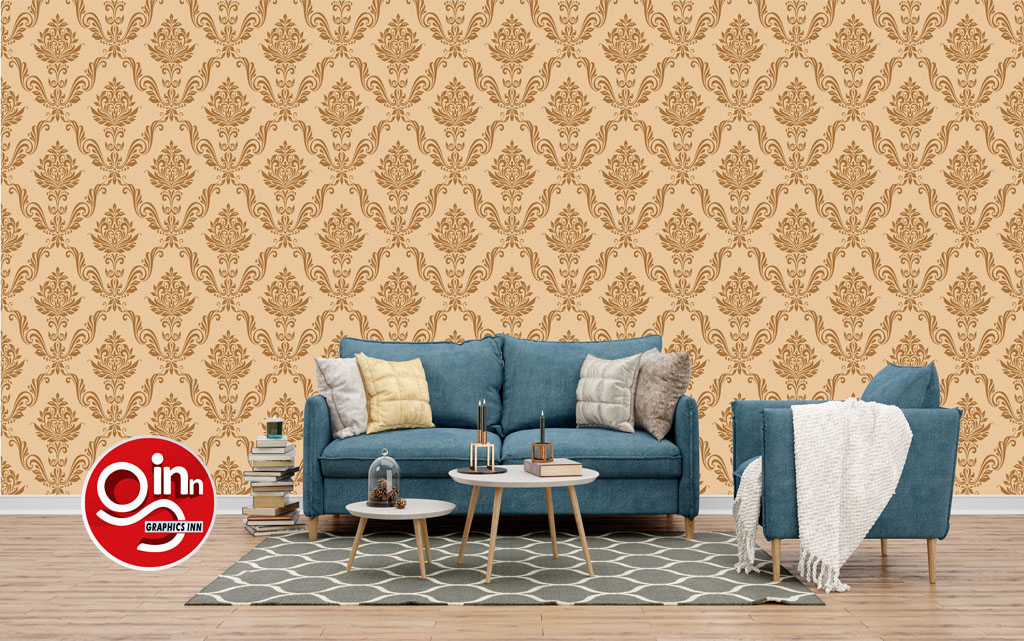 3D Golden Floral Pattern Palling Wallpaper Free Download