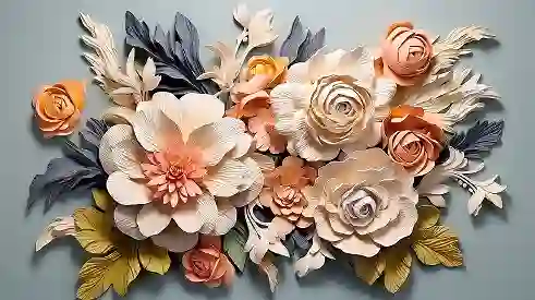 3D Flowers Volumetric Wall Decor Wallpaper Free Download 2 3D Flowers Volumetric Wall Decor Wallpaper Free Download