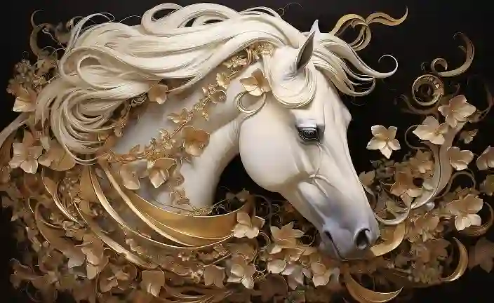 3D Horse Sculpture Wall Mural Decor Wallpaper 2 3D Horse Sculpture Wall Mural Decor Wallpaper