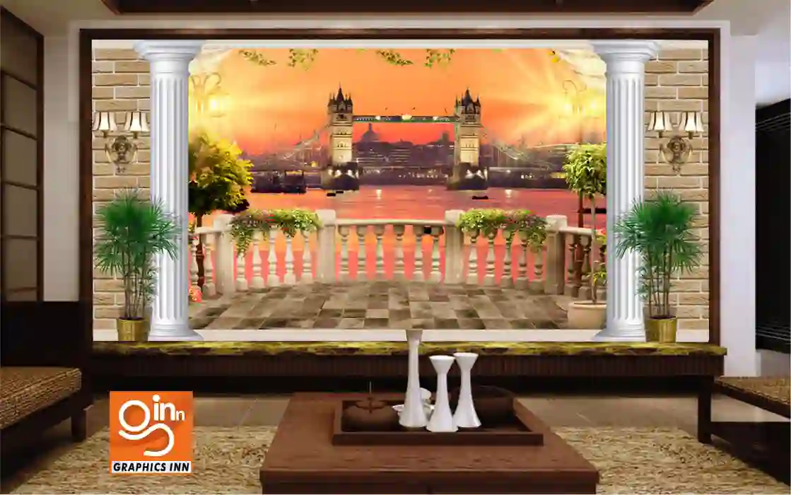 Home 23 3D Mural London Natural Decor Wall Wallpaper