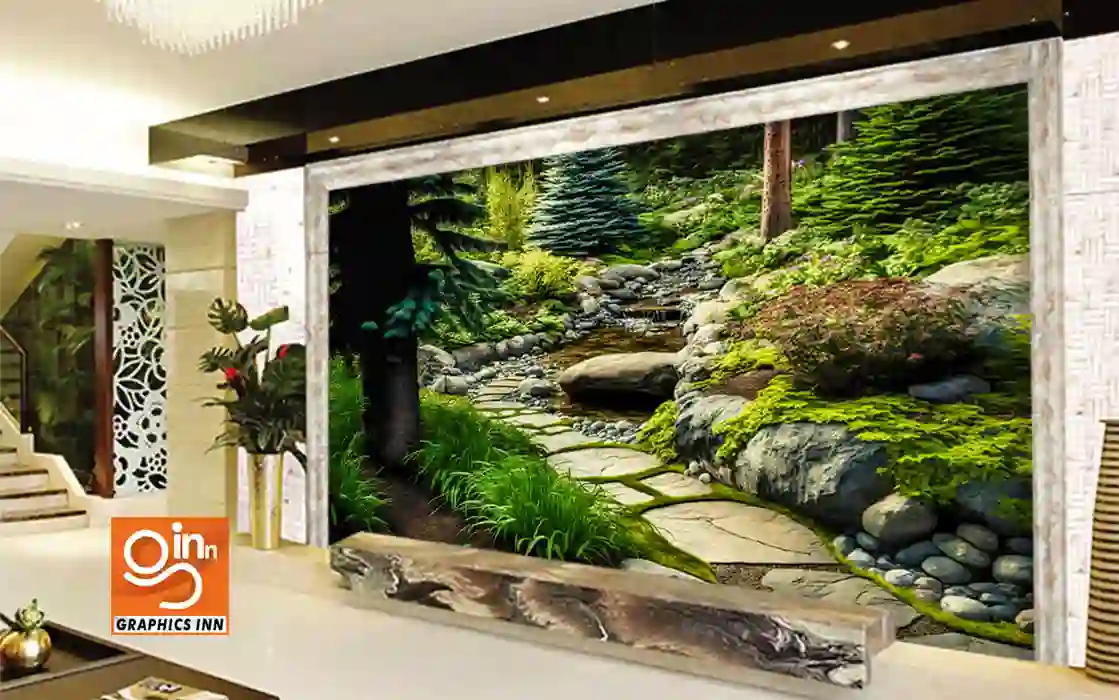 3D Beautiful Garden Lawn Plants Decor Wallpaper Free Download 3 3D Beautiful Garden Lawn Plants Decor Wallpaper Free Download