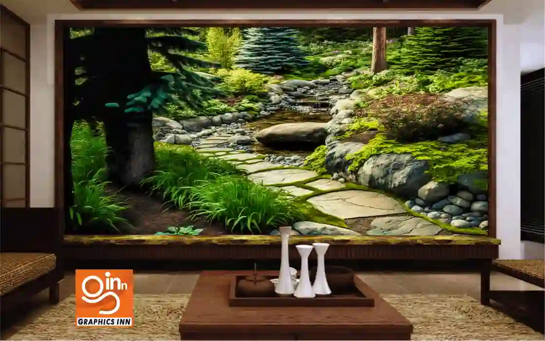 3D Beautiful Garden Lawn Plants Decor Wallpaper Free Download 1 3D Beautiful Garden Lawn Plants Decor Wallpaper Free Download