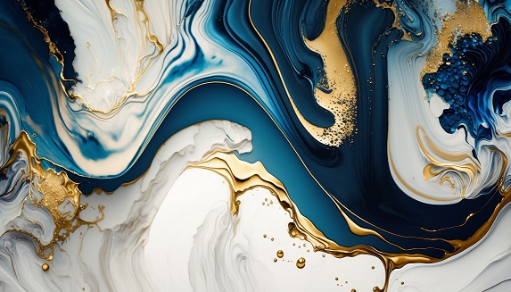 3D Wallpaper - Geotic Art Wallpaper - Blue Golden Marbel Texture Wallpaper Free Download. 