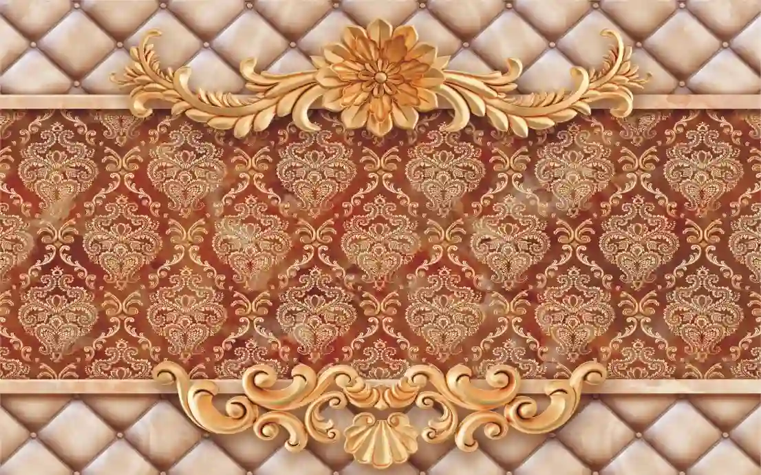 3D Wallpaper Classic Interior Wall with Mouldings 1 3D Wallpaper Classic Interior Wall with Mouldings
