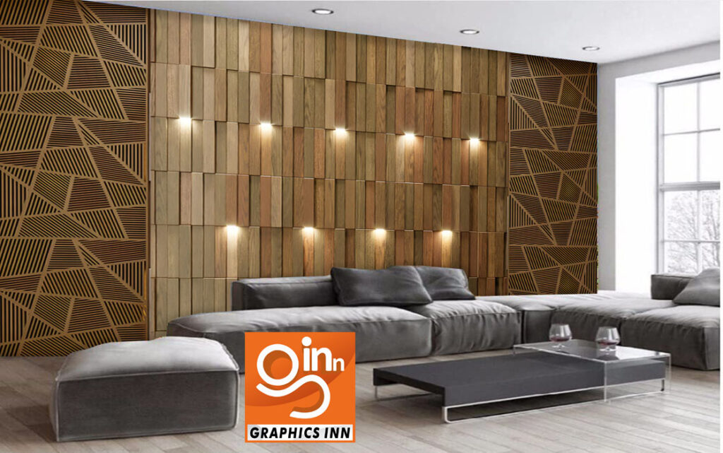 3D Interior Wooden Wall Panel Wallpaper - 3D Decore Wallpaper