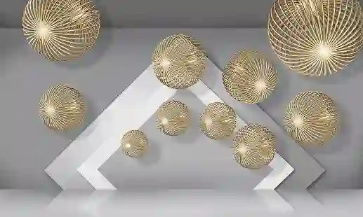 3D Golden Painting Wallpaper - Interior Decor Wallpaper 3 3D Golden Painting Wallpaper - Interior Decor Wallpaper