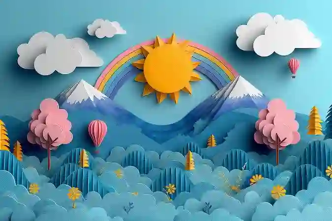 Air Balloon Art - Paper Craft Art Classroom Wallpaper Free Download 3 Air Balloon Art - Paper Craft Art Classroom Wallpaper Free Download