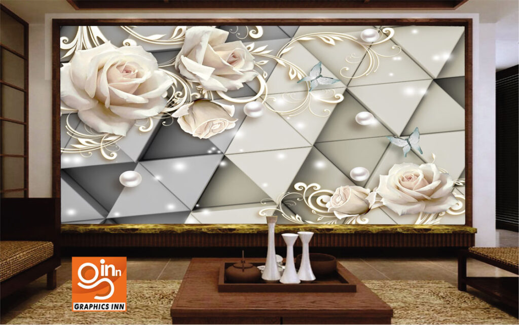 3D Floral Wallpaper - Brown Wallpaper - Wall Decor Wallpaper
