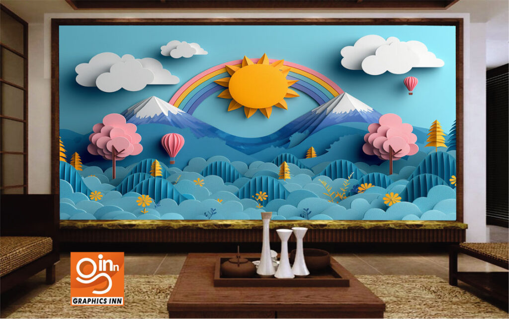 3D Air Balloon Art – Paper Craft Art Classroom Wallpaper Free Download