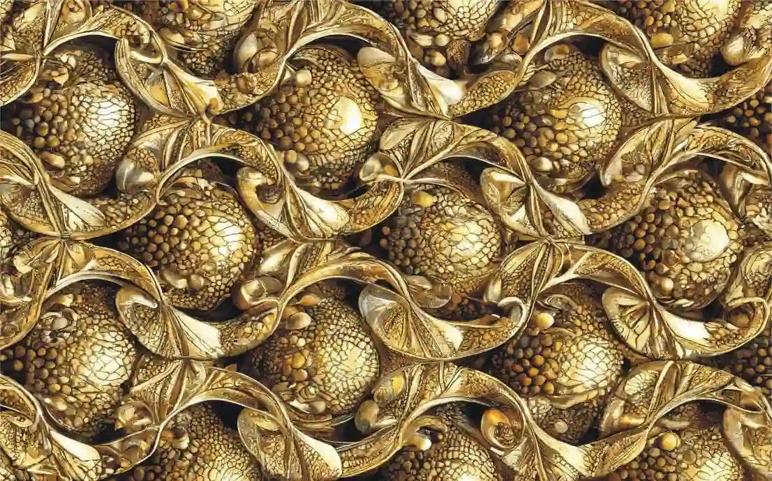 Abstract Decorative Golden Metal Background 1 Abstract Decorative Golden Metal Background