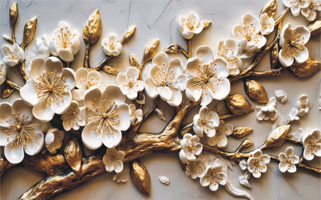 Cherry Blossom Wall Art Beige