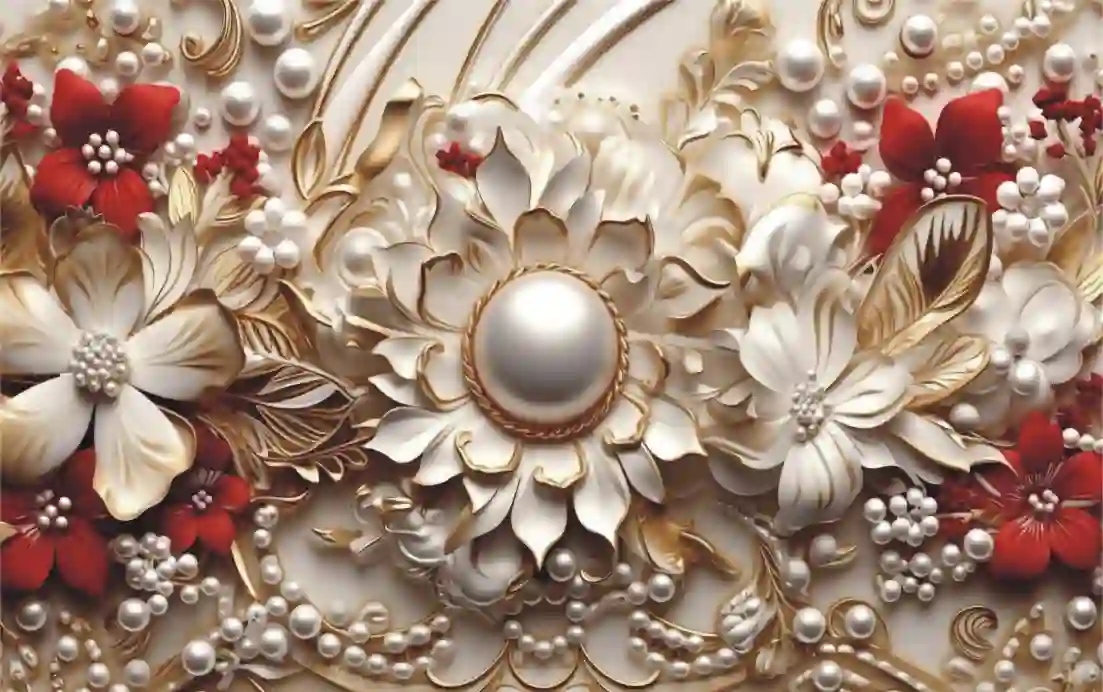 Close up Decorative Wallpaper with Flowers leaves 1 close up decorative wallpaper with flowers leaves