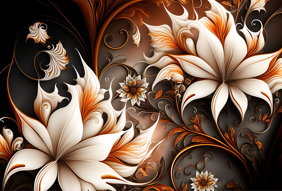 creative beautiful floral pattern 3d rendering