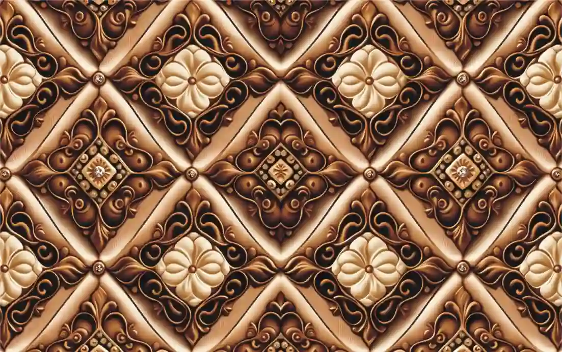 Seamless Pattern with Gold Brown Flowers Butterfly 1 seamless pattern with gold brown flowers butterfly