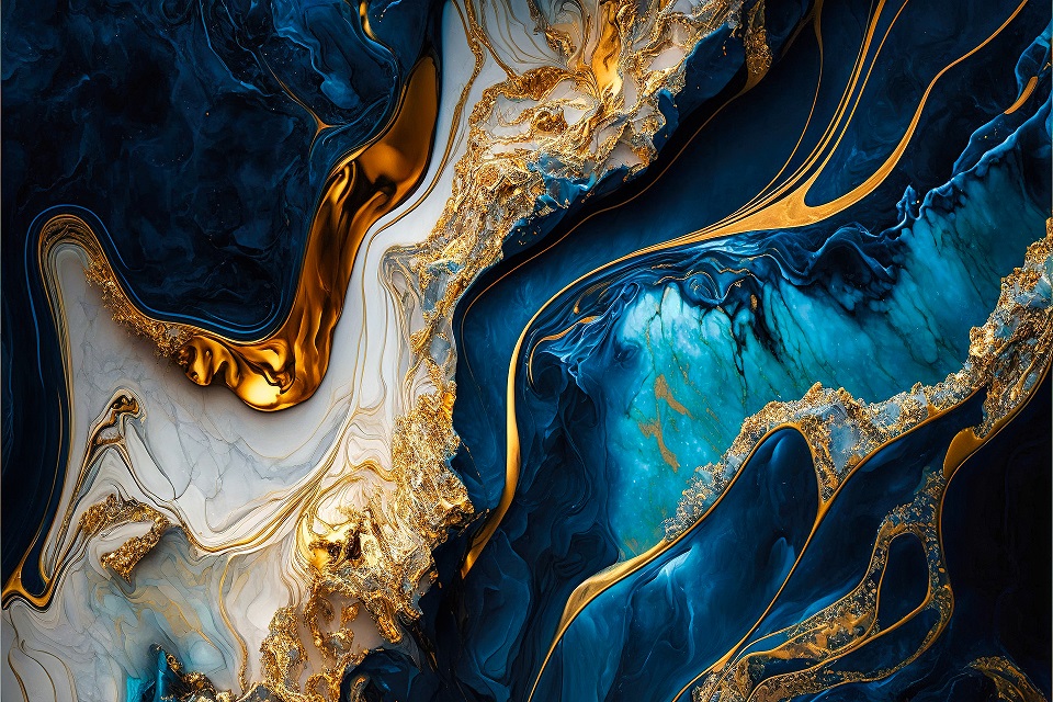 3D Marble Texture Oil Paint - Blue Marble Wallpaper