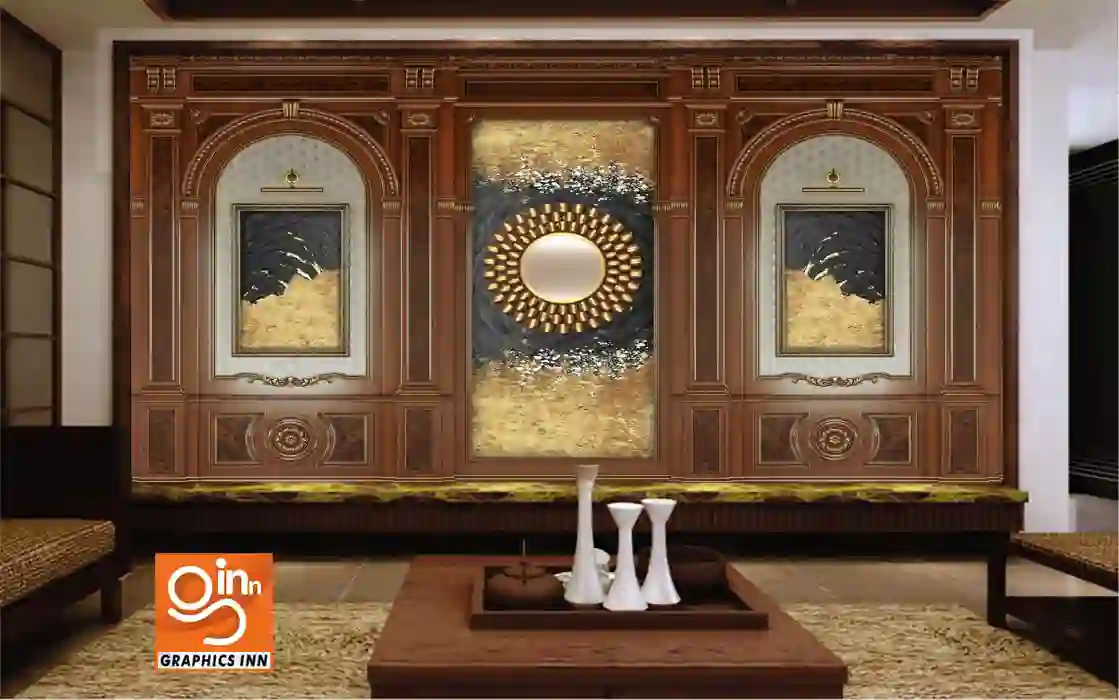 3D Classic Wooden Wall Decor Wallpaper - Interior Decor Wallpaper 1 Front