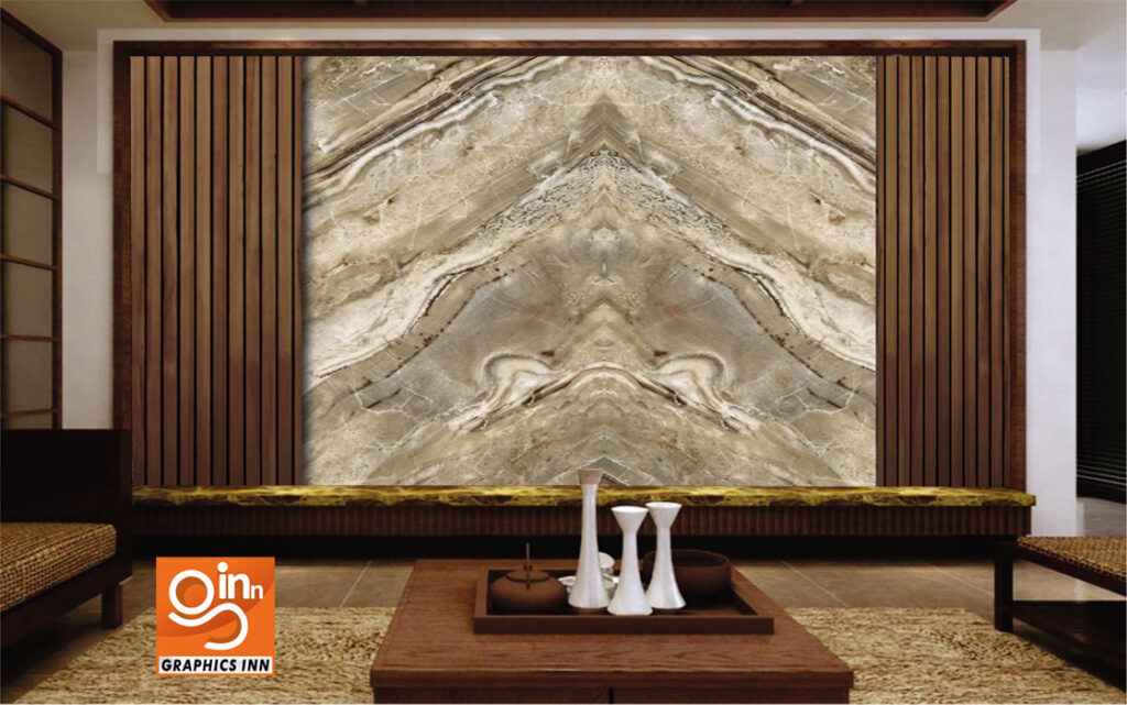 3D Brown Palling Wallpaper with Marble Texture