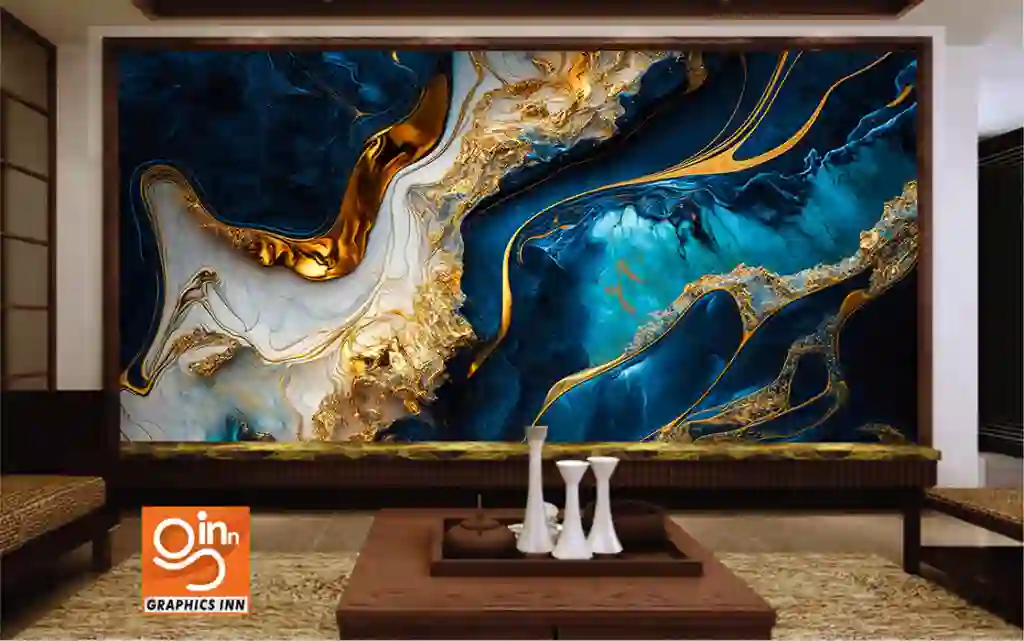 Colorful Abstract Painting 3D Wallpaper with Marble, Ink, and Paint Abstraction 1 Front 10