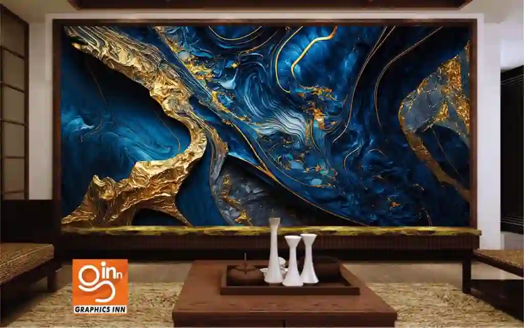 3D Wallpaper Colorful Abstract Art Close-Up of Marble, Ink, and Oil Paint 1 Front 12