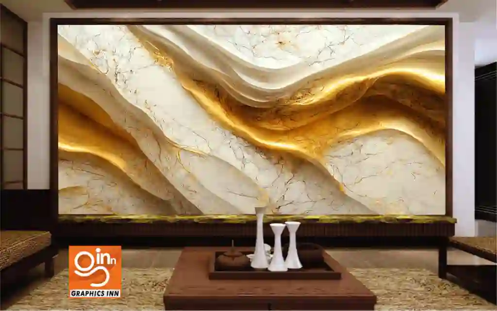 3D Wallpaper Golden luxurious marble textured background Abstract design 1 Front 8