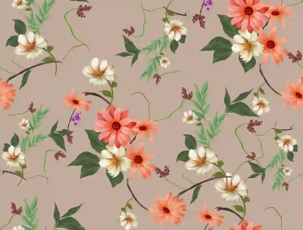 Romantic Leaves and Flowers a Beautiful Art 3D Wallpaper Design 3 Romantic Leaves and Flowers A Beautiful Art 3D Wallpaper Design