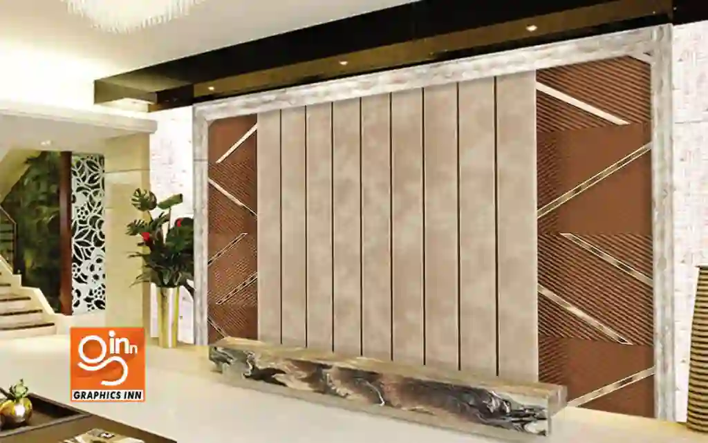 3D Brown Palling Wallpaper with Marble Texture 2 3D Brown Palling Wallpaper with Marble Texture