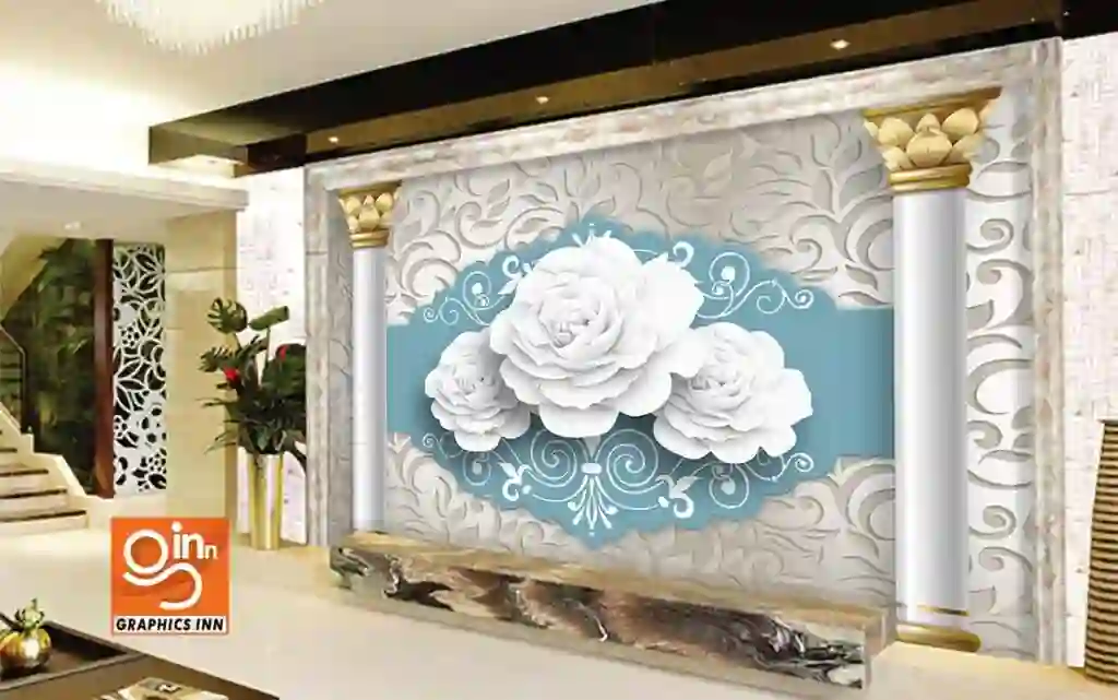 Elegant 3D Flower Background Wallpaper Free Download 2 Side 21