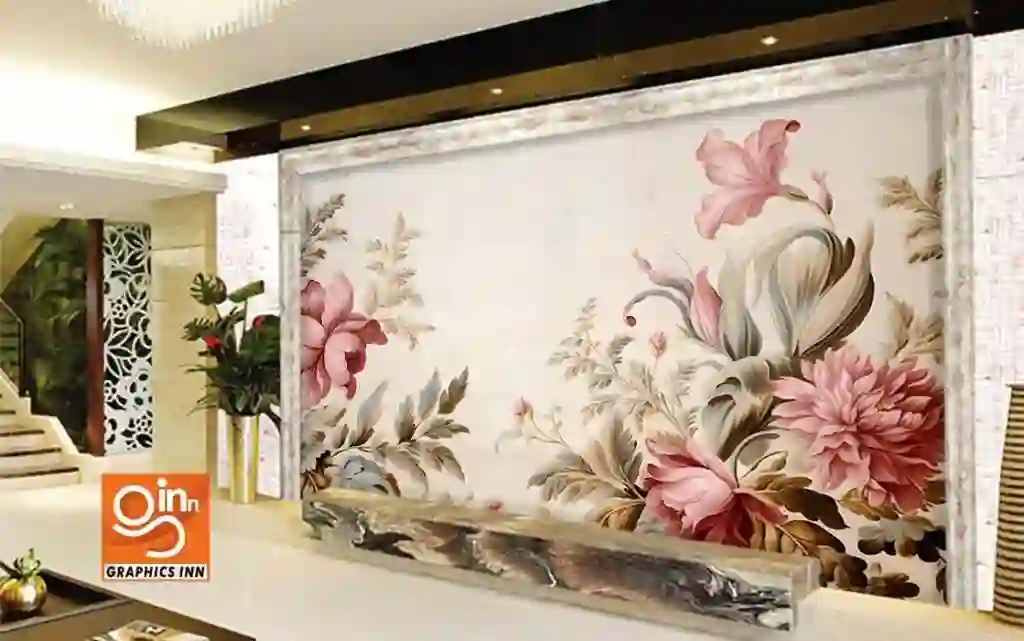 Charming Floral Illustrations Beige, Pink, and Green Renaissance-Inspired Background 2 Side 38