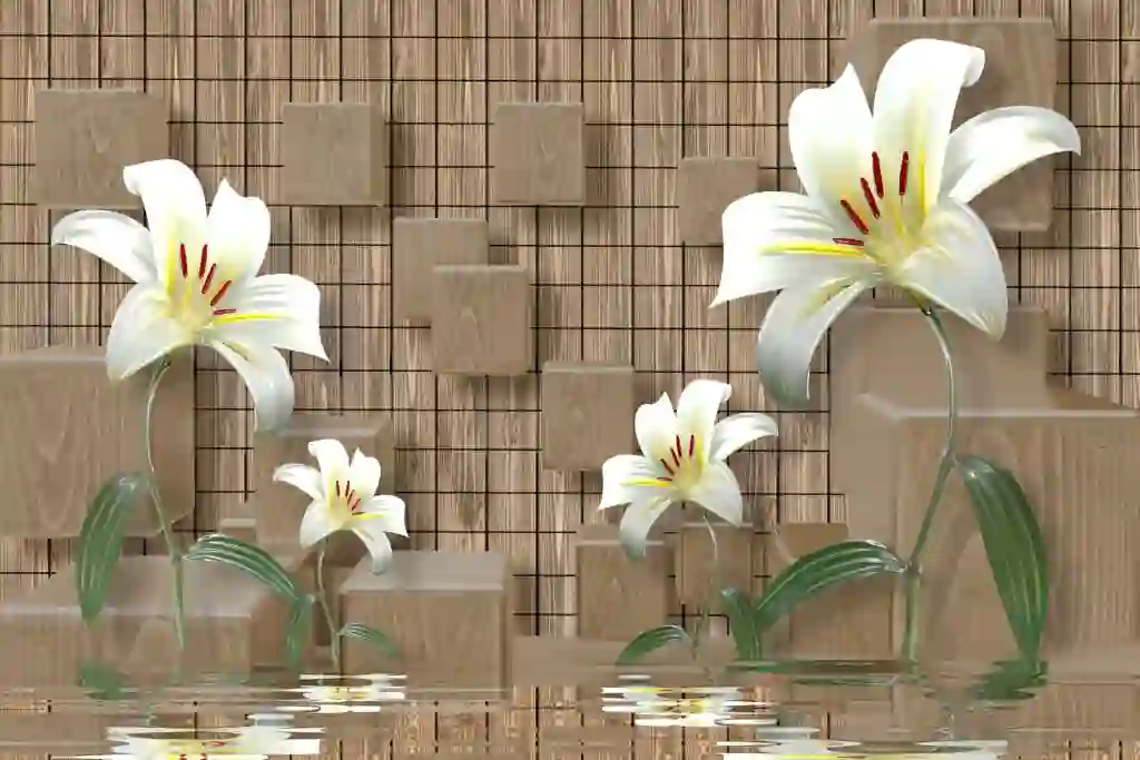 Stylish Free 3D Decor Wallpaper with Floral Design 3 Stylish Free 3D Decor Wallpaper with Floral Design