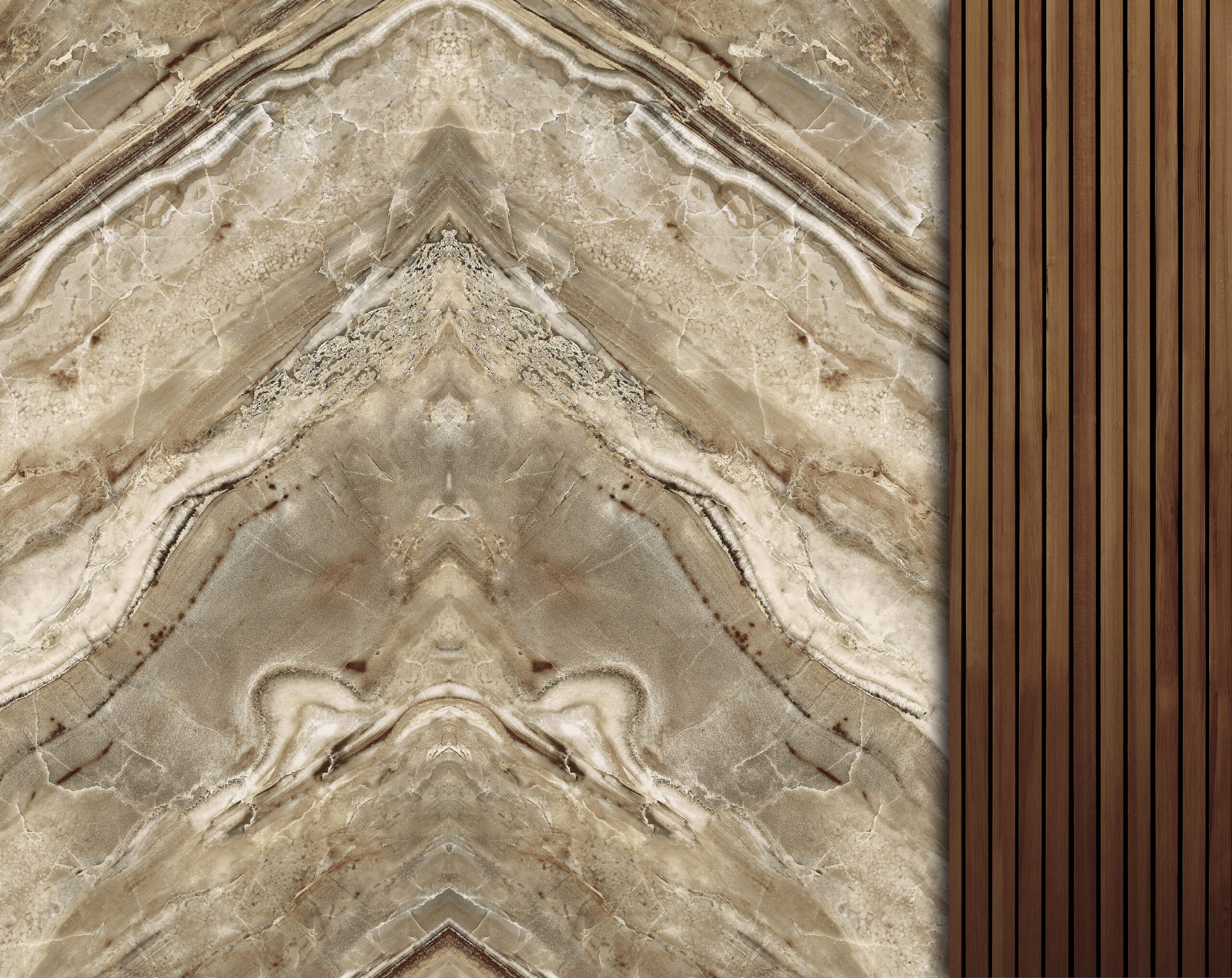 3D Brown Palling Wallpaper with Marble Texture
