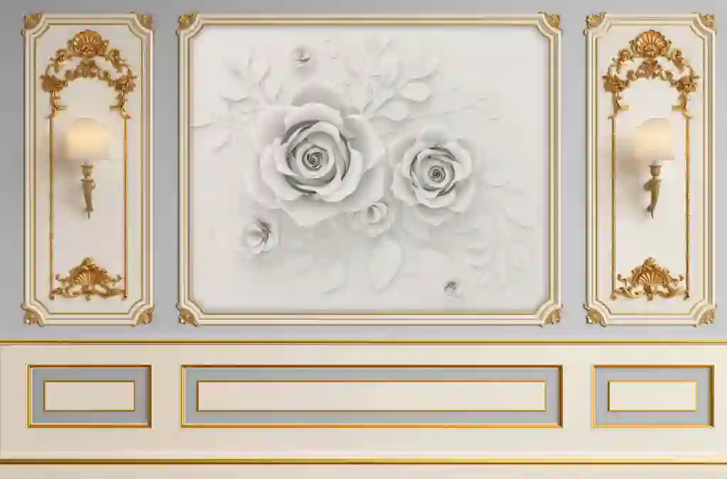 3D Wallpaper Render Moulding Interior Decoration Flower Rose 3 wallpaper 3d render moulding interior decoration flower rose